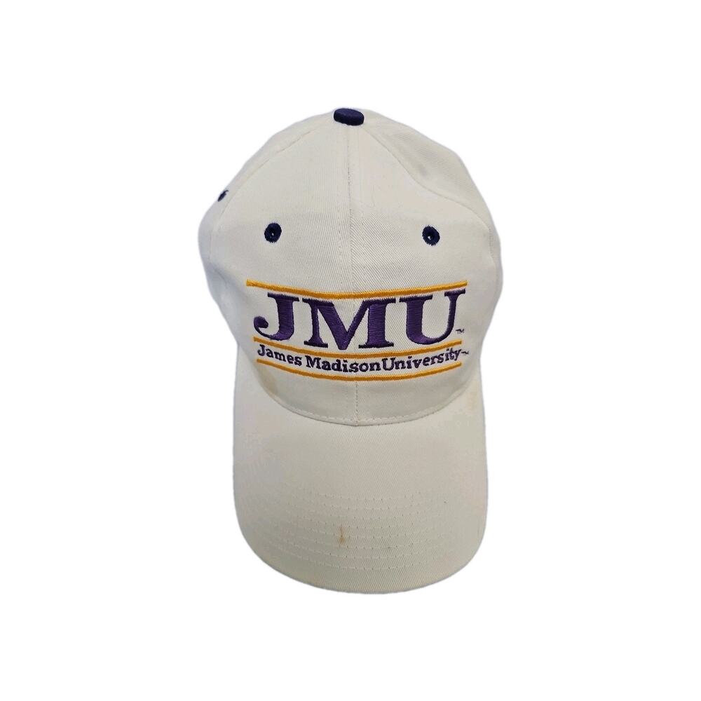 VTG Y2K James Madison University Dukes The Game Three Bar Hat JMU Strapback Cap